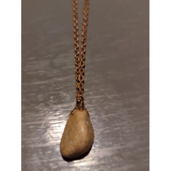 Polished Stone Pendant Necklace Vintage Gold Chain Lot Of 2 - Picture 3 of 10